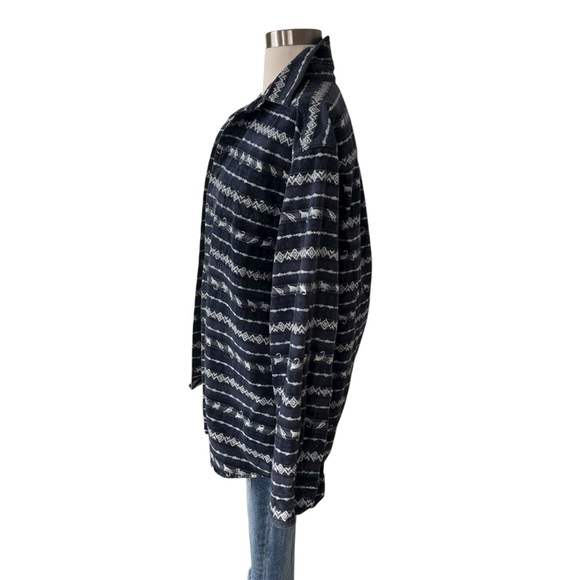 Woolrich blue flannel fishing lure print button down shirt Men’s M - Picture 4 of 13